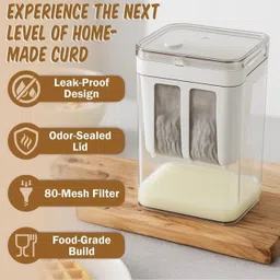 bloomkitchen Yogurt & Curd Maker Fine Mesh Strainer with Lid Yogurt Maker image 4