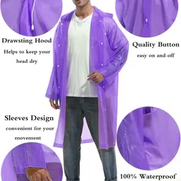 jhsent Solid Men Raincoat image 4
