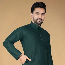 primeicon Pack of 2 Men Solid Cotton Blend Straight Kurta image 4