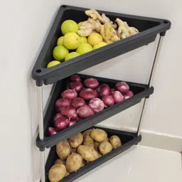 kavira Fruits/Vegetables Kitchen Rack 3XL Corner Rack for Storage Onion Potato Aloo Pyaaz,Fruit,Vegetable,Sabji Stand Plastic image 2