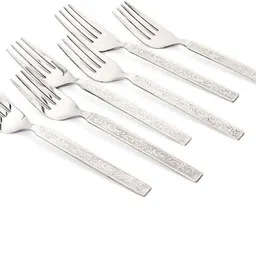 bzilo Pack Of 6 Stainless Steel Dinner Forks Set Fork Set for Kitchen & Home Z19 Stainless Steel Dinner Fork-picture-42