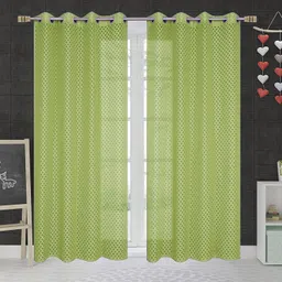 fabrilia 213 cm (7 ft) Net Semi Transparent Door Curtain (Pack Of 2) image 2