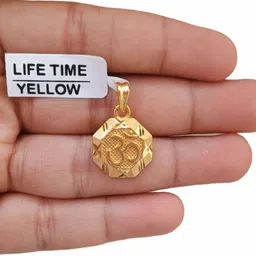 sapnapalace OM PENDANT WITH MICRO GOLD PLATED Gold-plated Brass Pendant image 4