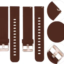 ACM Watch Strap Silicone for Fastrack Rider Plus Smartwatch Belt Brown 3723041 mm Silicone Watch Strap image 4