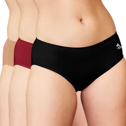 Pack of 3 Women Hipster Beige, Maroon, Black Panty-image-14