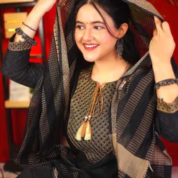 tibra attire Women Cotton Blend Kurti Pant Dupatta Set image 2