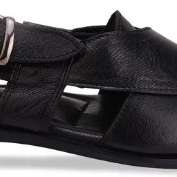 Regal Black Men Leather Ethnic Sandals Jutis For Men-picture-14