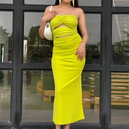 tandul Women Bodycon Light Green Maxi/Full Length Dress-picture-37