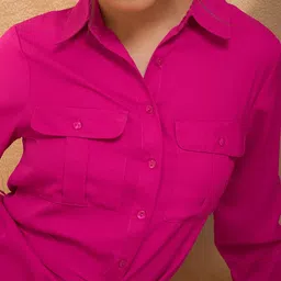 rare Women A-line Pink Midi/Calf Length Dress image 4