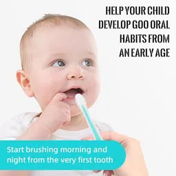 ruri Baby Oral Brush 2 In 1 Toothbrush Tongue Brush Bpa Free Soft Silicone material Ultra Soft Toothbrush image 5