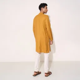 indus route by pantaloons Men Printed Polyester Straight Kurta image 4