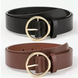 Women Casual Black, Tan Artificial Leather Belt-image-89