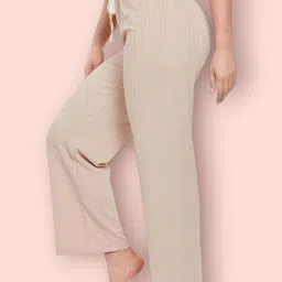 empracee Women Comfort Fit Beige Cotton Blend Trousers-picture-12