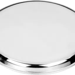 sukhchan Stainless Steel Plain Full Dinner Plate Mirror Glossy Finish With Laser print Dinner Plate image 3