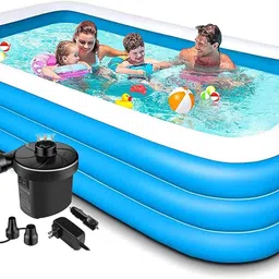 kreative marche Inflatable Bath Tubs for Adults Spa Swimming Bath Tub with Pump 8.5 Feet Blue Inflatable Swimming Pool image 4