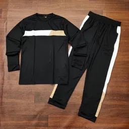 hastivouge Men Night Suit Set Black Striped-picture-31