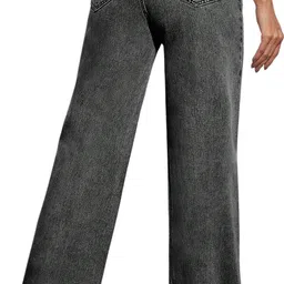 tyffyn Women Flared High Rise Grey Jeans image 3
