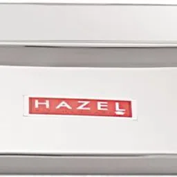 hazel Stainless Steel Serving Trays Rectangle Premium Dining Table Plater Set of 4, Small, Silver, 29.5 x 19 cm Tray image 5