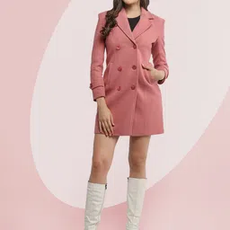 roadster Wool Solid Coat For Women image 1