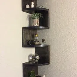 umar enterprises Wall shelf zig zeg wooden shelves for living room bedroom antique corner stand MDF (Medium Density Fiber) Wall Shelf-picture-13