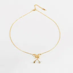 myki Beautiful Butterfly Shape pendent For women & girls Gold-plated Cubic Zirconia Stainless Steel Pendant image 5