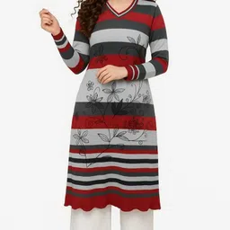 coft Women Self Design Wool Straight Kurta-picture-15