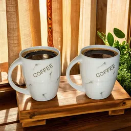 design khazana Coffee Print Milk/Coffee Set of 2 Ceramic Coffee Mug image 3