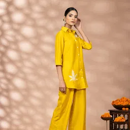 winered Shirt Pant Co-ords Set image 2