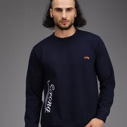 hemlock Men Printed Round Neck Dark Blue Sweater-picture-30