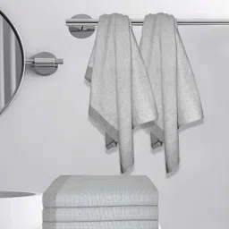 athom living Brown Cotton Striped 220 GSM Bath Towels 5 Pc-picture-11