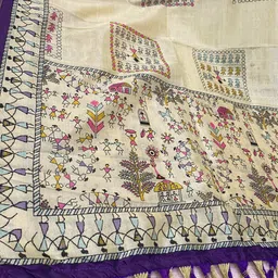 kiona fab Cotton Silk Printed Purple Women Dupatta image 4