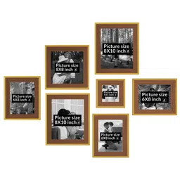 art street Beige Synthetic Wood (Set of 7) Collage Photo Frames image 4
