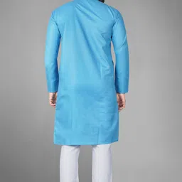 dhasu trendz Pack of 2 Men Solid Jacquard, Cotton Blend Straight Kurta image 5