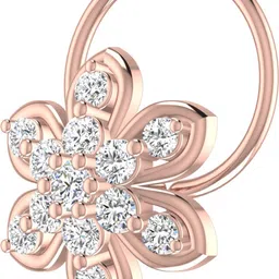 avsar Lavanya 14kt Cubic Zirconia Rose Gold Nose Wire image 2