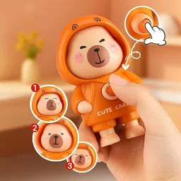 syshri 3D Cartoon Face Changing Key Holder|Funny Expression Toy Keychain for Bags K1 Key Chain image 2