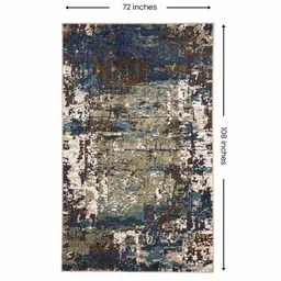 sapana carpet-mats Beige & Brown Abstract Polyester 6 x 9 Feet Machine Made Carpet image 2