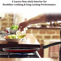kitchen flow Non-Stick Dosa Tawa, Induction Bottom, Soft-Touch Handles Tawa 26 cm diameter image 4