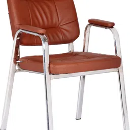 da urban Dalton Tan With Arms | Heavy Duty Frame| Study Chair | Leatherette Office Visitor Chair image 2