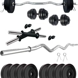 16 kg PVC 16 KG COMBO 3 WB-WA with One 3 Ft Curl Rod and One Pair Dumbbell Rods Home Gym Combo-image-7