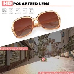lyvi Toughened Glass Lens, UV Protection Over-sized Sunglasses (Free Size) image 3