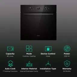 elica 880 MMF 80 Litres Built-in Electric Oven with Convection (Black) image 3