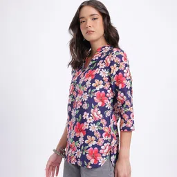 anouk rustic Women Printed Pure Cotton Straight Kurta image 5