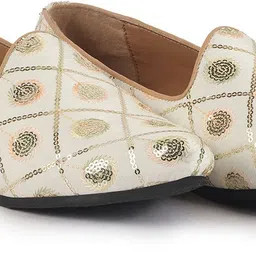 fausto Traditional Sequin Ethnic Juttis for Wedding|9 Colors|1-14UK Small Plus Sizes Mojaris For Men-picture-13