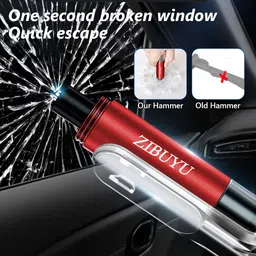 palay Car Emergency Window Breaker with LED, Seat Belt Cutter and Glass Car Safety Hammer image 2