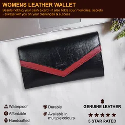 zakra Women black flap Leather Wallet (ZL0790C) Waterproof Messenger Bag-picture-24