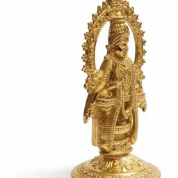 deethyas fashion Lord Ayyappan Ayyappa Sabarimala Harihara Swamy Idol Traditional Temple Decor Decorative Showpiece - 9 cm image 4