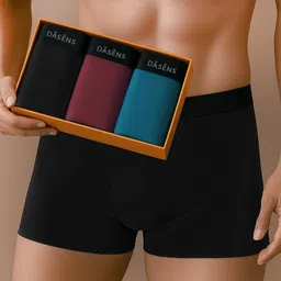 dasens Pack of 3 Solid Men Trunk image 1