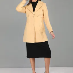 honnete 100 % Polyester Solid Coat For Women-picture-26