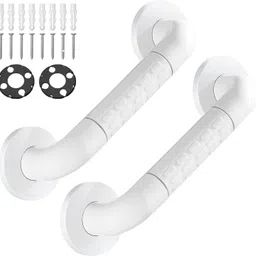 ABS Plastic Grab Bar, Multipurpose Hand Rail for Bathroom - White (Pack of 2) Shower Grab Bar-image-62
