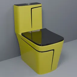 lily C/T023 Premium Quality Shining Matt Yellow Commode With Black Finishing Line And Round Flush Button Western Commode-picture-14